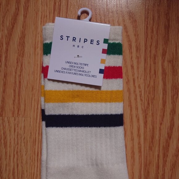 NWT HBC Hudson's Bay Stripes Crew Socks - Picture 2 of 6